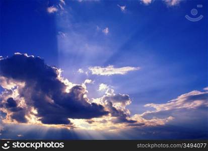 Sunbeams From Behind Cloud