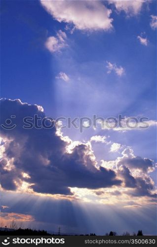 Sunbeams From Behind Cloud