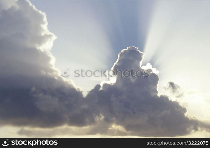 Sunbeams From Behind Clouds