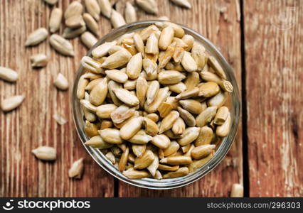 sunflower seed in bowl on a table