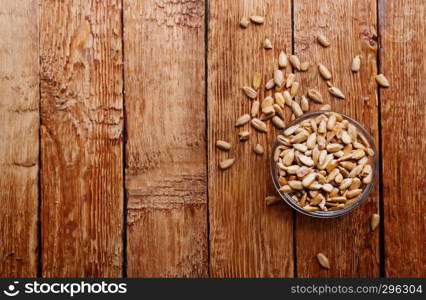 sunflower seed in bowl on a table