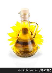 sunflower seed oil isolated on white background