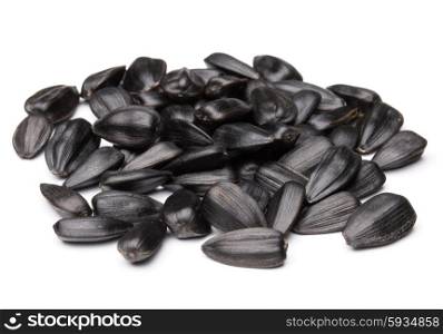 Sunflower seeds isolated on white background close up