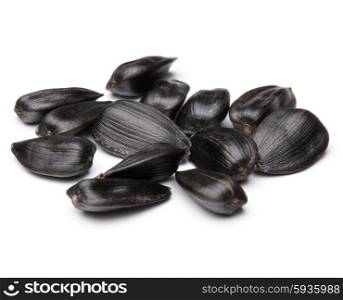 Sunflower seeds isolated on white background close up
