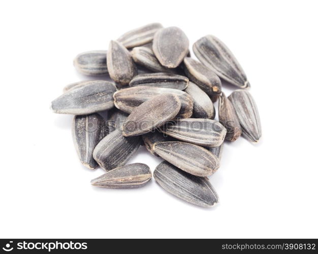 sunflower seeds on a white background