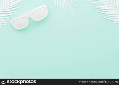 sunglasses with white palm leaves