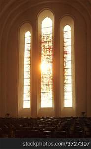 Sunlight going through church windows
