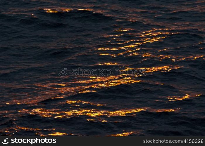 Sunlight on water surface at sunset, Isabela Island, Galapagos Islands, Ecuador