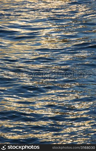 Sunlight reflecting on waves in water.