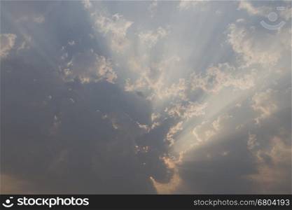 sunlight through cloud in evening