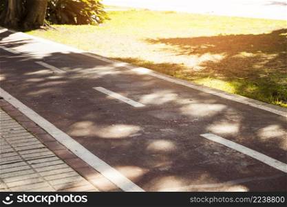 sunlight white marking asphalt park