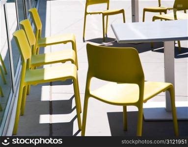 Sunlit chairs and table