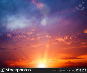 Sunny dawn over the sea, abstract environmental backgrounds