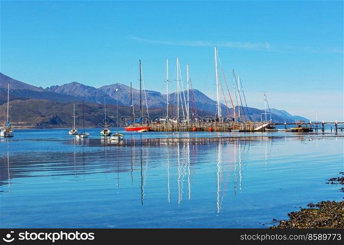 Sunny day in Ushuaia, is the capital of Tierra del Fuego province in Argentina.