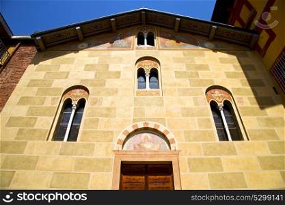 sunny day italy church tradate varese the old door entrance and windows mosaic