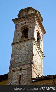 sunny day milan old abstract in italy the wall and church tower bell