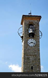 sunny day milan old abstract in italy the wall and church tower bell