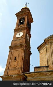 sunny day milan old abstract in italy the wall and church tower bell