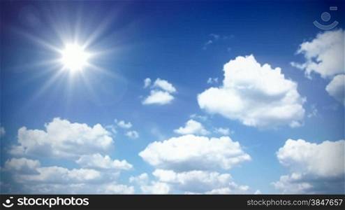Sunny sky with clouds - 1080p time lapse footage
