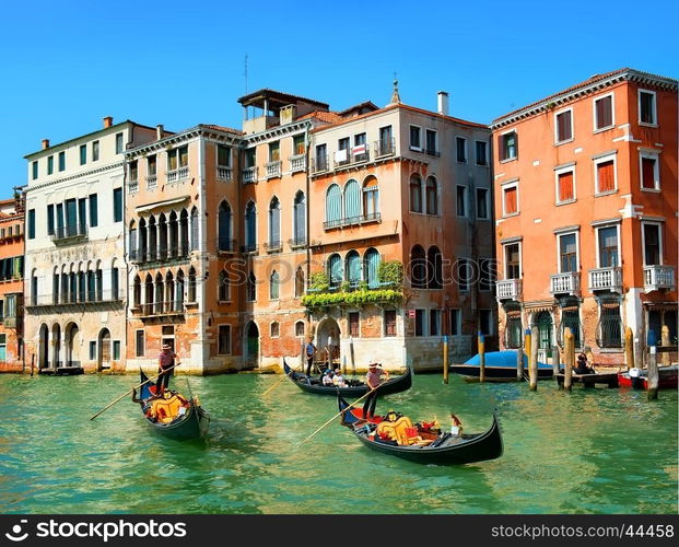 Sunny summer day in romantic Venice, Italy