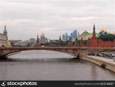 Sunny summer day moscow river bay kremlin. Sunny summer day moscow river bay kremlin.