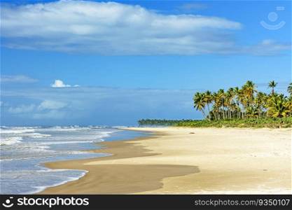 Sunny summer day on the idyllic beach of Sargi in Serra Grande in Bahia, northeastern Brazil. Sunny summer day on the idyllic beach of Sargi