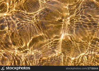 Sunny water ripples over sand