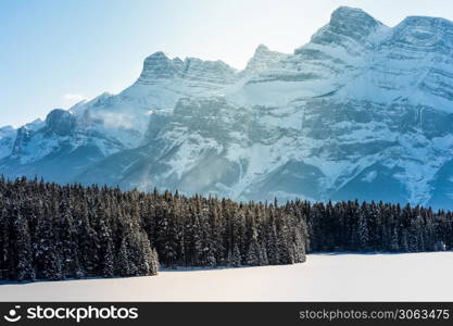 Sunny Winter Day in Canadian Rockies