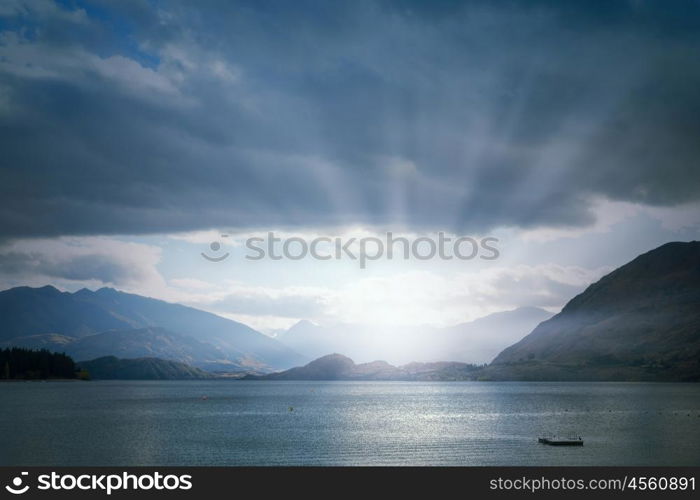 Sunrise above mountains. Natural landscape beautiful sunrise above mountain top