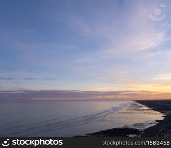 sunrise at onival beach in french normandy near mers les bains