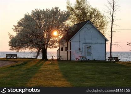 Sunrise at Pointe aux Barques, Lake Huron, Michigan, USA