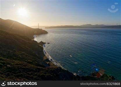 Sunrise at San Francisco Bay, taken from Golden Gate Recreation Area