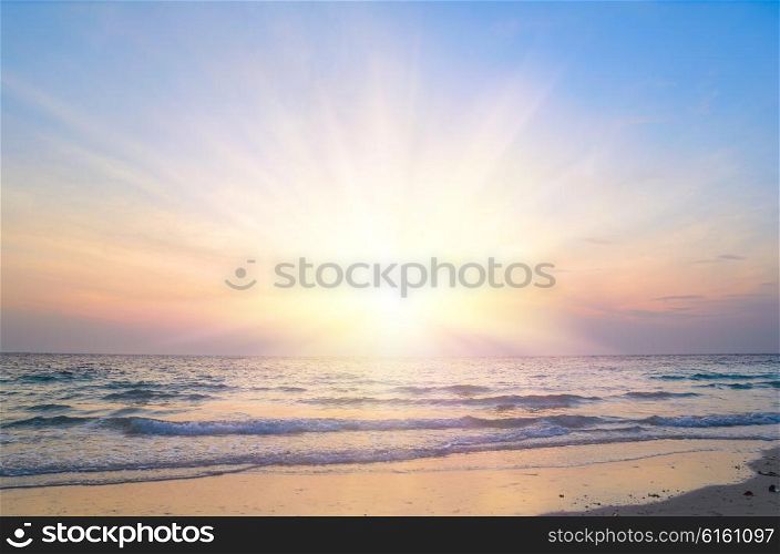 sunrise at sea. sunrise at sea on beach