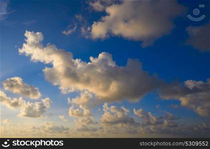 Sunrise blue sky beautiful clouds over Mexico