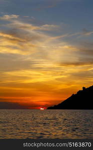 sunrise boat and sea in thailand kho tao bay coastline south china sea