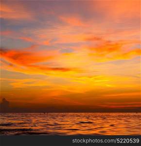 sunrise boat and sea in thailand kho tao bay coastline south china sea