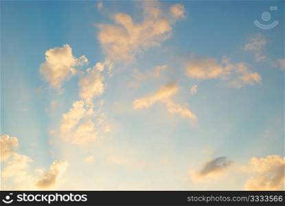 Sunrise. Clouds and sky can be used for background