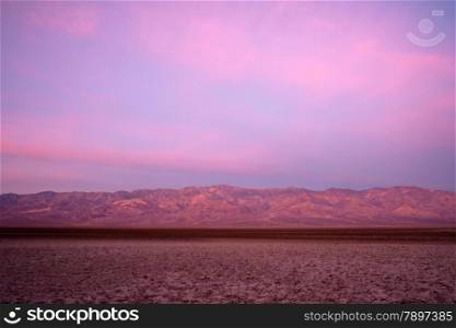 Sunrise comes to the valley floor in Death Valley National Park
