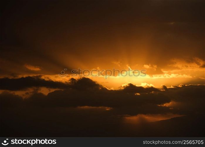 Sunrise in Haleakala National Park in Maui, Hawaii.