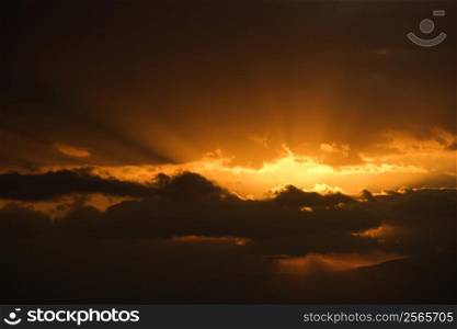 Sunrise in Haleakala National Park in Maui, Hawaii.