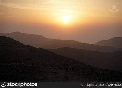Sunrise in NEgev desert in Israel