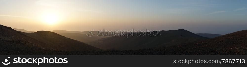 Sunrise in Negev desert in Israel
