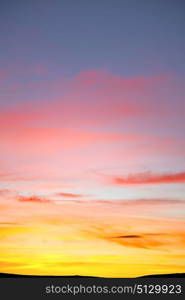 sunrise in the colored sky white soft clouds and abstract background