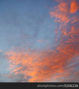 sunrise in the colored sky white soft clouds and abstract background