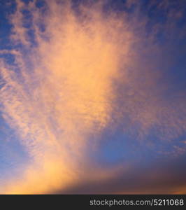 sunrise in the colored sky white soft clouds and abstract background