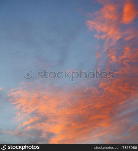 sunrise in the colored sky white soft clouds and abstract background