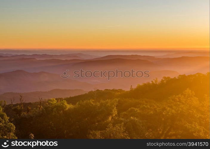 sunrise in the mountains landscape