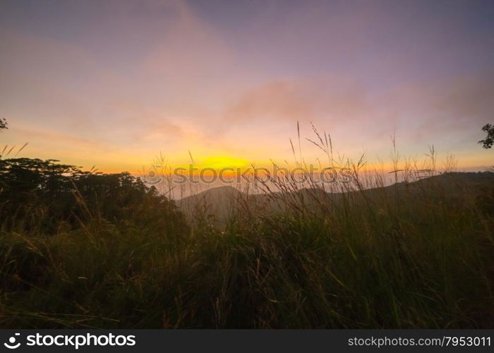 sunrise in the mountains landscape