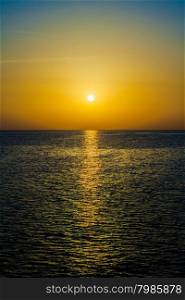 sunrise in the sea. beauty landscape. Wonderful sunrise