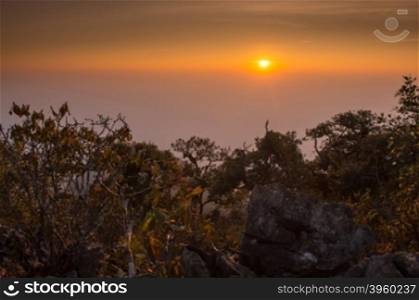 sunrise of Doi Luang Chiang Dao Mountain Landscape, Chiang Mai, Thailand.
